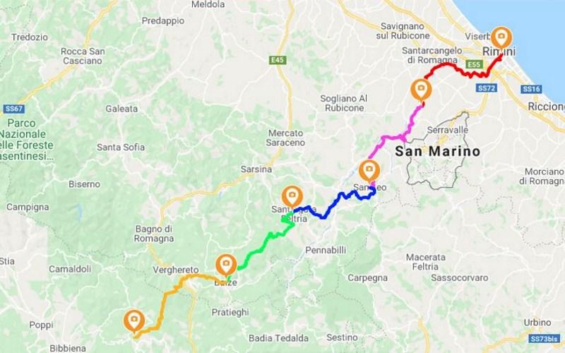 Cammino di San Francesco da Rimini a La Verna - Bike Tour Rimini